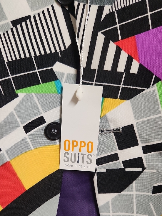 OppoSuits "Testival" Retro TV Pattern Blazer - Sz 50.  #G12 - Picture 13 of 16